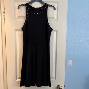 Chic Black Studded Mini Dress